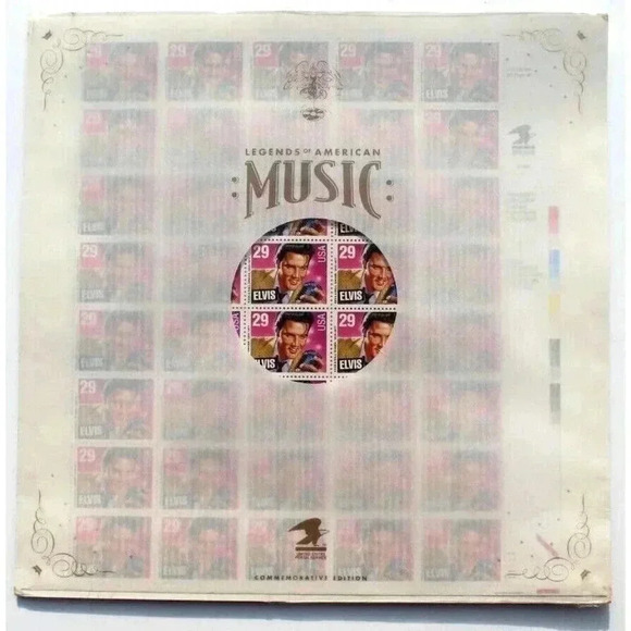 USPS ELVIS PRESLEY STAMP SHEET + SAVER SLEEVE #9916 Commemorative Edition Sealed - Picture 1 of 2